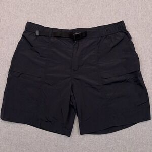 Eddie Bauer Ripstop Tech Cargo Shorts Men's‎ XL Blue Belted 100% Nylon Hiking